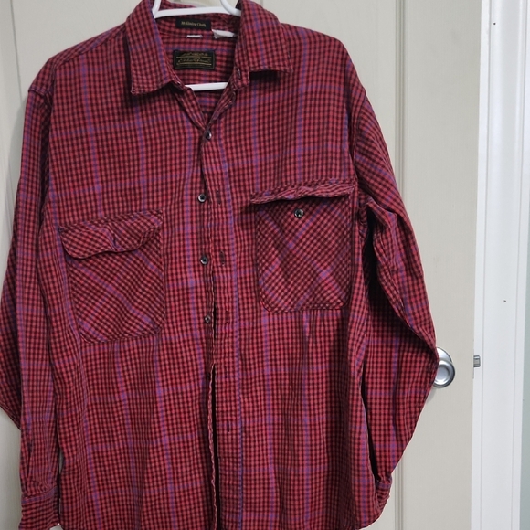 Eddie Bauer Red and Black Plaid Shirt - Picture 1 of 2